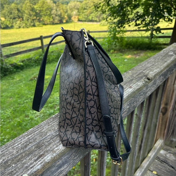 Calvin Klein Brown Monogram Tote Bag - Picture 7 of 9